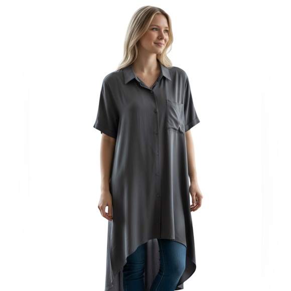 Eileen Fisher Women’s Silk High Low MIDI Classic Quiet Luxury 100% Silk Sz S EUC